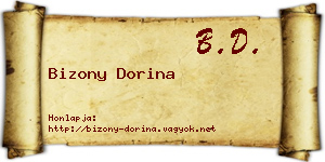 Bizony Dorina névjegykártya